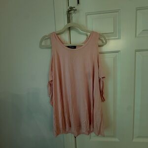 Karen Kane Light Pink Cold Shoulder Blouse